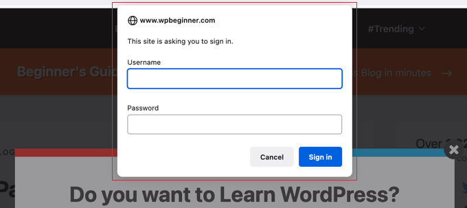 密碼保護(hù) WordPress 管理員示例